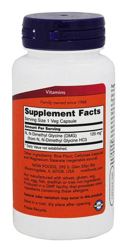 Now Foods Dmg (Dimethylglycine) 125Mg 100Vc
