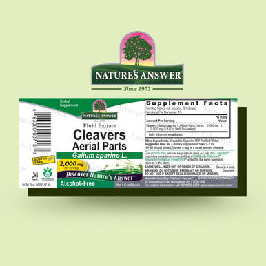Nature'S Answer Alcohol- Cleavers Herb 1-Fluid Ounce | Supports Overall Wellbeing | Dietary Supplement