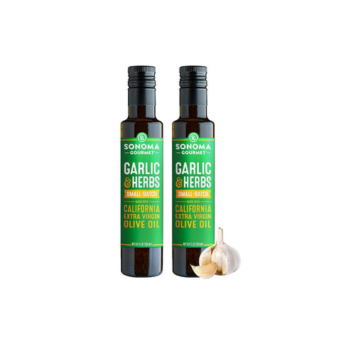 Sonoma Gourmet: Basil & Parmesan Flavored Olive Oil | 100% California Extra Virgin Olive Oil | 8.5 FL OZ (Pack of 2)