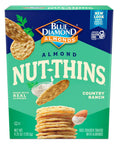 Blue Diamond Almonds Nut Thins Gluten Cracker Crisps Hint of Sea Salt 4.25 Oz Boxes (Pack of 1)
