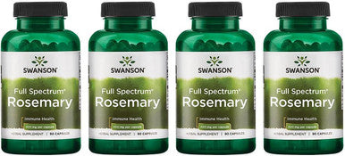 Swanson Full Spectrum Rosemary - Herbal Supplement Promoting Immune Health Support - Natural Formula to Help Defend The Body & Support Overall Wellness - (90 Capsules 400mg Each) 4Pack