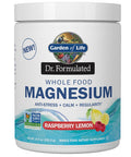 Garden of Life Dr. Formulated Whole Food Magnesium 421.5g Powder, Raspberry Lemon, Chelated Non-GMO Vegan Kosher Gluten & Sugar Free Supplement with Probiotics, Best for Anti-Stress Calm & Regularity