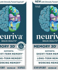 NEURIVA Memory 3D Brain Supplement Decaffeinated Nootropic Capsules for Memory Focus and Cognitive Function Short Term Long Term and Working Memory Support 50ct