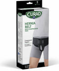 Curad Hernia Belt with Removable Compression Pads Hook-and-Loop Closure Elastic Black Size Small 1 Each