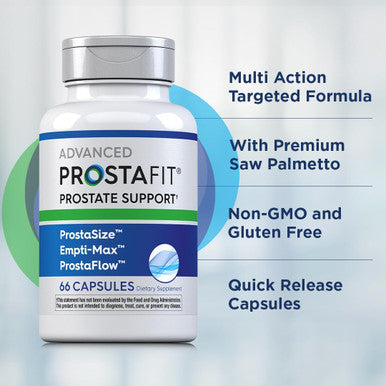 Piping Rock Prostafit Advanced Prostate Support Health Supplement For Men Herbal Complex With Saw Palmetto, Pumpkin Seed, Zinc, Plus Stinging Nettle Extract 66 Capsules Laboratory Tested