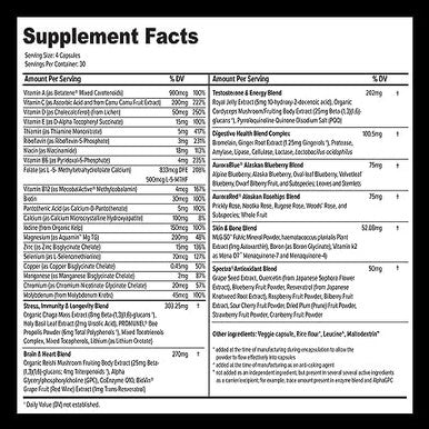 Whole Food Multivitamin For Men (120 Vegetarian Capsules) For Strength, Energy, Immune Support, Anti-Aging And More Natural & Sugar-Multivitamin For Men