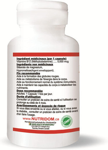 Nutridom Vitamin B12 5000mcg 60 Vcaps