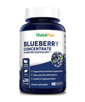 NusaPure Blueberry Concentrate 10,000mg Equivalent per caps.200 Veggie Powder caps (Extract 20:1, 100% Vegetarian, Non-GMO & )