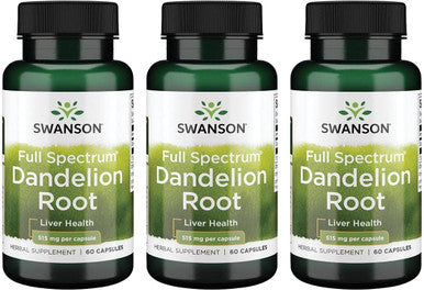 Swanson Dandelion Root 515 Milligrams 60 Capsules (3 Pack)