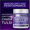 PureShrooms Mushroom Coffee Mix Superfood: Organic Ashwagandha, Tulsi (Holly Basil), Lion's Mane, Chaga