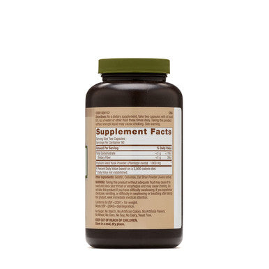 Gnc Natural Brand Psyllium Seed Husk 500Mg, 180 Capsules, Supports Digestive Health