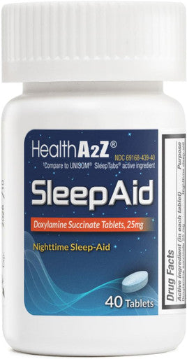 HealthA2Z Nighttime Sleep Aid Doxylamine Succinate 25mg 40 Counts