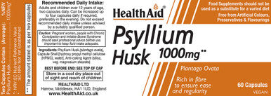 Psyllium Husk - 60 X 1000 Mg Vegicaps