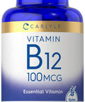 Carlyle Vitamin B12 100Mcg | 200 Tablets | Essential Vitamin Supplement | Vegan, Non-Gmo, And Gluten Free Formula