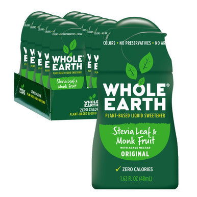 Whole Earth Sweetener Co. Whole Earth Stevia & Monk Fruit Liquid Sweetener Original No Erythritol Squeeze Bottle 1.62 Fl Oz (Pack Of 12)