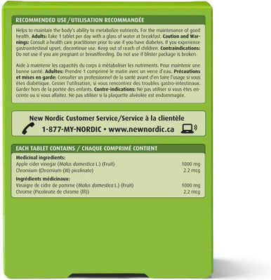 Nordic-Apple Cider 1000Mg 30 Tabs