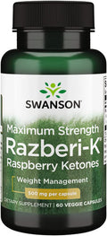 Swanson Maximum Strength Razberi-K 500 Milligrams 60 Veg Capsules
