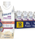 Ensure Max Protein Nutrition Shakes Variety Pack With 30G Of Protein & Max Protein Nutrition Shake With 30G Of Protein 1G Of Sugar High Protein Shake Cherry Cheesecake 11 Fl Oz (Pack Of 12)