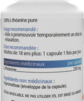 L-THEANINE 250 mg Pure No Fillers 60 Vegetable Capsules