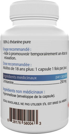 L-THEANINE 250 mg Pure No Fillers 60 Vegetable Capsules
