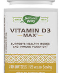 Nature'S Way Vitamin D3 Max, Supports Healthy Bones And Teeth*, Supports Immune Health*, 125Mcg Per Serving, 240 Softgels