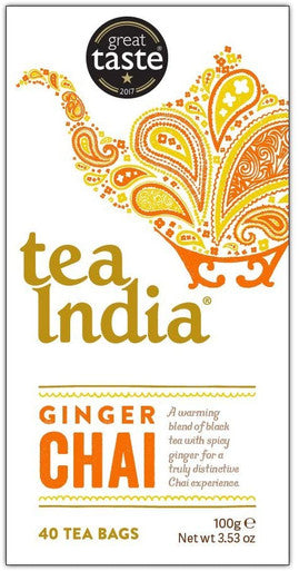 Tea India Ginger Chai 40 Tea Bags