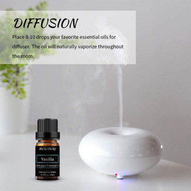 BURIBURI Vanilla and Sandalwood Essential Oil Set - 2 Pack 100% Pure Organic Essential Oils 10ml for Diffuser, Aromatherapy, Massage, Soap Making