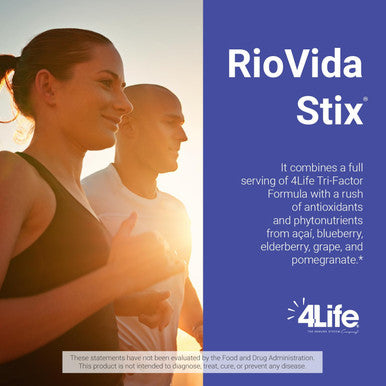 4Life Transfer Factor RioVida Stix Tri-Factor Formula - Support Healthy Immune System with Elderberry Blueberry Pomegranate and Acai - Antioxidant Support - 15 Powder Packs