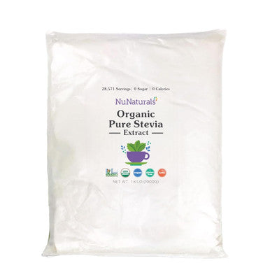 Nunaturals Organic Pure Stevia Extract | 100% Stevia No Fillers | Keto Sugar- Powdered Sweetener | Plant-Based Sugar Substitute | No Erythritol | Over 25000 Servings | 1 kg