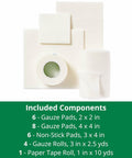 Curad SoothePlus Wound Care Kit with Arm & Hammer Baking Soda Assorted Pack of Gauzes and Tape 25 Count