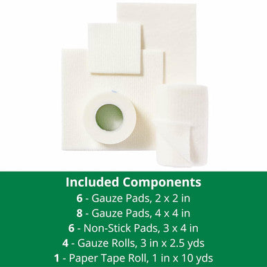 Curad SoothePlus Wound Care Kit with Arm & Hammer Baking Soda Assorted Pack of Gauzes and Tape 25 Count