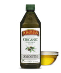 Pompeian Smooth Organic Extra Virgin Olive Oil - 16 fl oz | First Cold Pressed Olive Oil for Cooking - Smooth Taste for Sauteing, Stir-Frying, and Baking