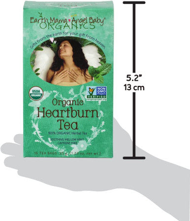 Organic Heartburn Tea for Occasional Pregnancy Heartburn, 16 Teabags/Box (Pack of 3)