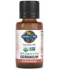Garden of Life Essential Oil, Geranium 0.5 fl oz (15 mL), 100% USDA Organic & Pure, Clean, Undiluted & Non-GMO, for Diffuser, Aromatherapy, Meditation - Balance, Relaxation, Calming, Floral, Aromatic