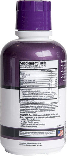Rejuvicare Liquid Collagen Beauty Formula with Amino Acids Protein and Biotin Delicious Grape Flavor Purple 16 oz 32 servings
