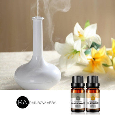 Chamomile Sandalwood Essential Oil Set Aromatherapy 100% Pure Organic Oils for Diffuser, Massage, Skin - 2 x 10ml