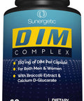 Sunergetic Premium DIM Supplement ÃƒÂ¢Ã¢â€šÂ¬Ã¢â‚¬Å“ 150mg diindolylmethane Broccoli Calcium D-Glucarate & Bioperine for Men & Women ÃƒÂ¢Ã¢â€šÂ¬Ã¢â‚¬Å“ DIM Complex for Menopause Support & Balance - 60 Capsules