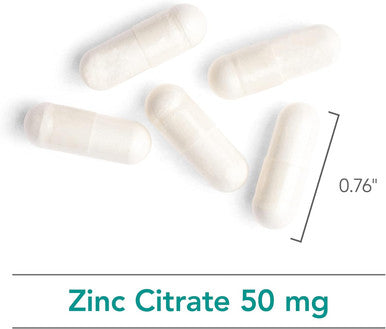 Nutricology Zinc Citrate Supplement - Zinc For Men & Women, Immune Support, Pure, Well-Absorbed, Well-Tolerated, Trace Mineral, 50Mg Vegetarian Capsules - 60 Count