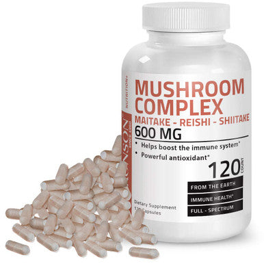 Triple Mushroom Complex - Maitake - Reishi - Shiitake - Powerful Antioxidant And Immune System Booster - Full Spectrum Mushroom Complex - 600 Mg Capsules - 120 Count