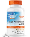Doctor's Best High Absorption CoQ10 Heart and Energy Support 180 Veggie Caps