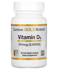 Vitamin D3, 50 Mcg (2,000 Iu), 90 Fish Gelatin Softgels, California Gold Nutrition