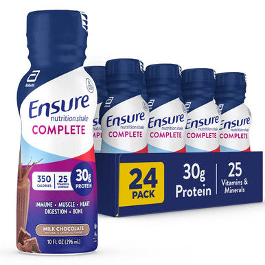 Ensure Complete Nutrition Shake 30G Of Protein Chocolate 10 Fl Oz 24 Count & Boost Very High Calorie Nutritional Drink Chocolate 8 Fl Oz (Pack Of 24)