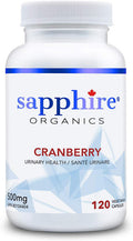 Sapphire Organics - Cranberry, ZERO Fillers, Pure ORGANIC, 120 Veggie Capsules, High Concentration 500mg, Made in Canada