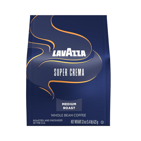 Lavazza Super Crema Whole Bean Coffee, Medium Espresso Roast, Arabica and Robusta Blend, 2.2 lb Bag, Package May Vary (Pack of 1)