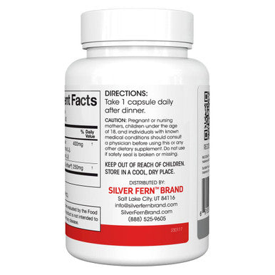 Silver Fern Regularity Digestive Supplement Capsules Brand - 1 Bottle = 30 Capsules = 30 Day Supply - Mucosave Fg (Prickly Pear Polysaccharides & Olive Leaf Polyphenols) & Sunfiber