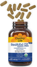 Country Life Realfood Organics for Men Multivitamin 60 Tablets 30 servings with 1300mg organic food blend 7mushroom superfood and innerfillet aloe for brain heart and energy support