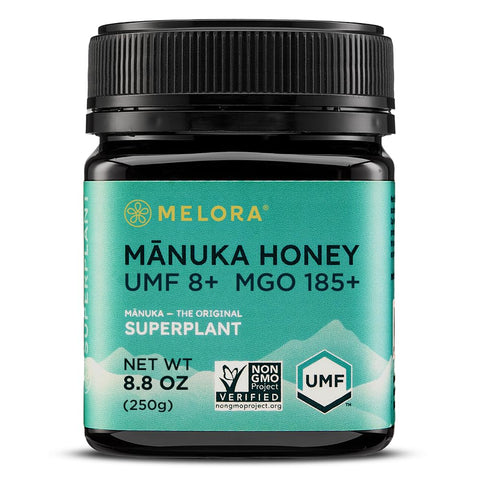 Melora Raw Manuka Honey from New Zealand | UMF 15+ | MGO 525+ | 8.8 Oz Jar | Safe for Skin Care | Edible & Healthy Sugar Alternative | Traceable from Hive to Hand Manuka Honey