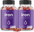 NutraChamps Iron Gummies With Vitamin C 20Mg Iron Gummies For Women Men and Kids Blood Cell Formation Support 120 Gummies Iron Gummy For Iron Deficiency and Anemia Energy Focus Immune Boost (2 Pack)