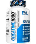 Evlution Pure Creatine Monohydrate Capsules 1000mg Nutrition Pre and Post Workout Recovery Vegan Creatine Pills for Muscle Gains and Muscle Recovery Supplement - Creatine Muscle Builder for Men