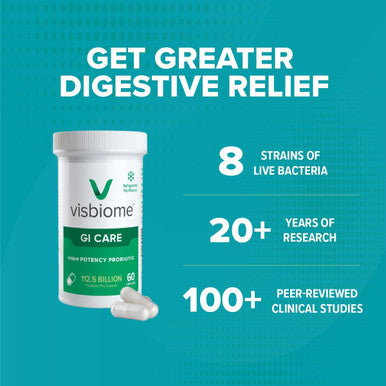Visbiome - High Potency Probiotics 112.5 Billion CFU Live Bacteria 60 Capsules